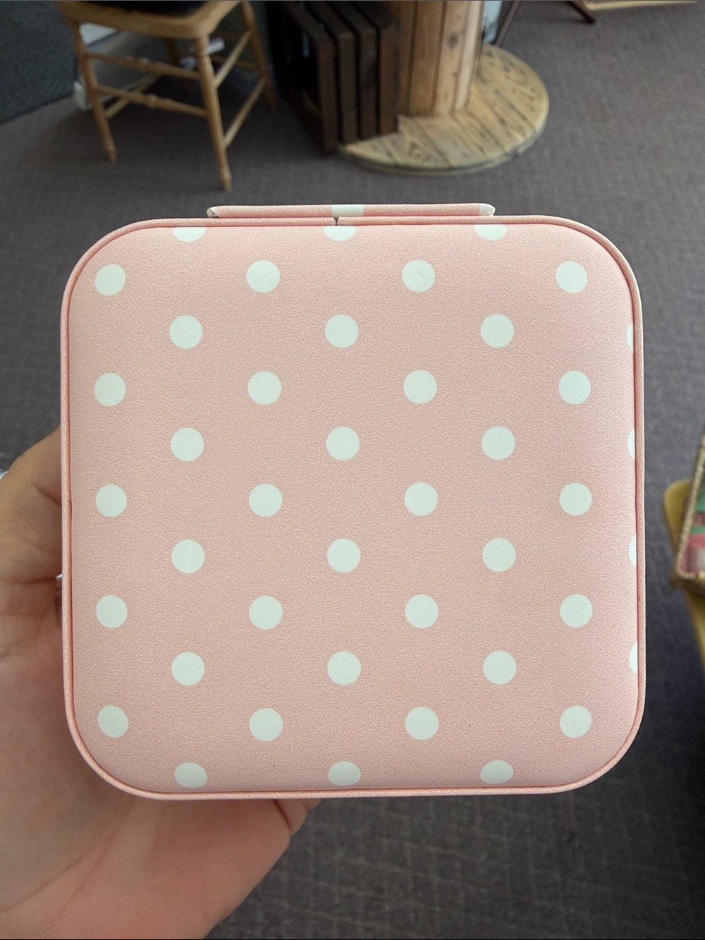 Polka Dot Pink Travel Jewelry Case